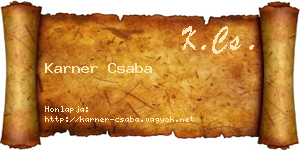 Karner Csaba névjegykártya