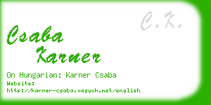 csaba karner business card